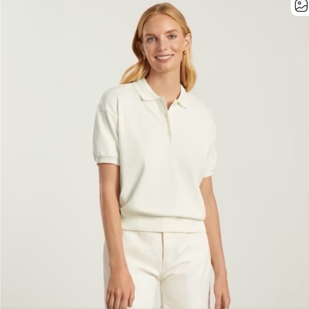 Everlane Cotton Polo, Cream